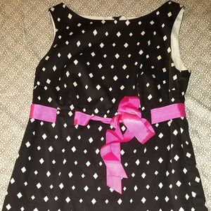 Diamond Patterned Sleeveless Black Dress